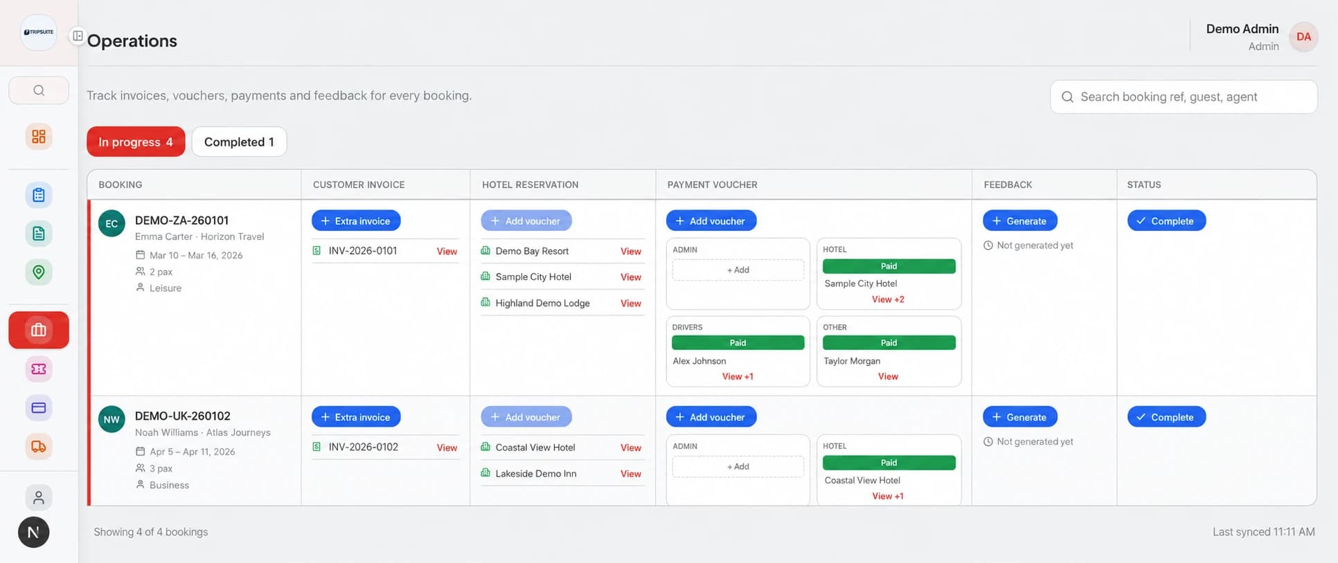 Travyst tour operations dashboard