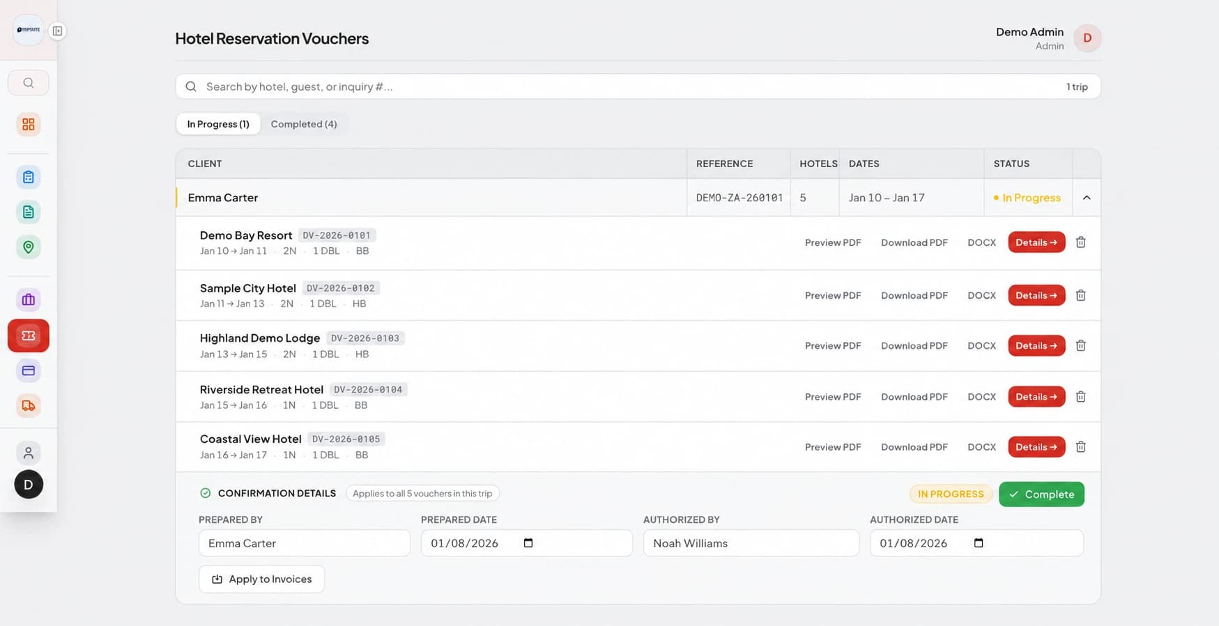 Travyst booking vouchers