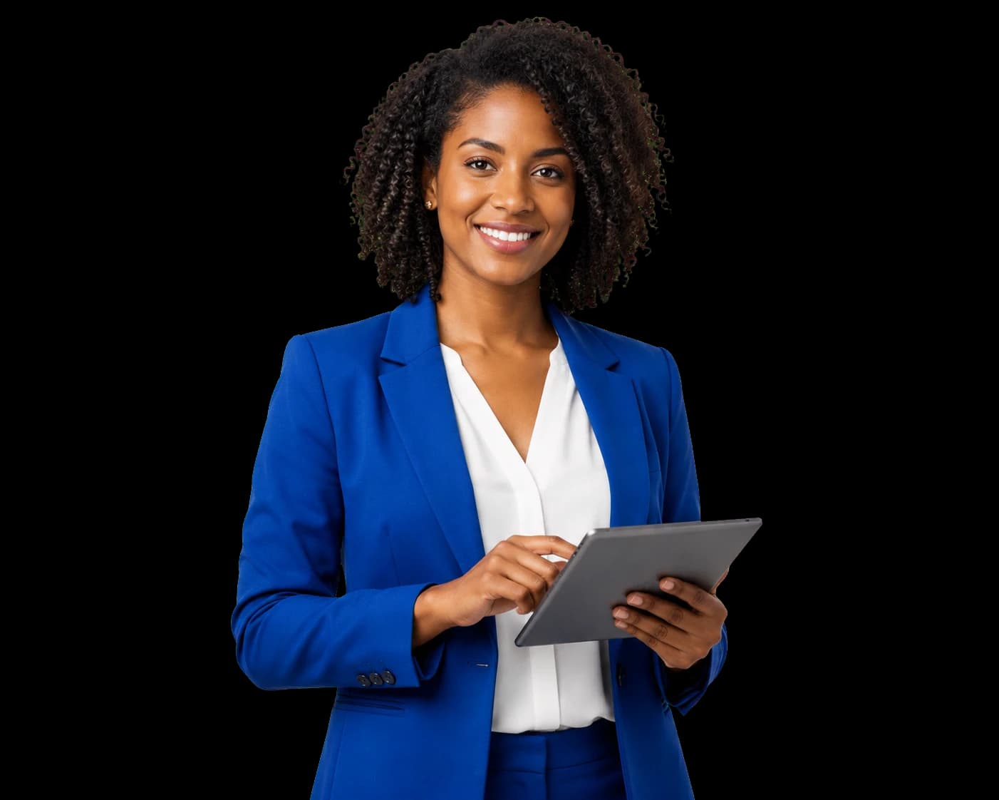 Travel operations professional holding a tablet