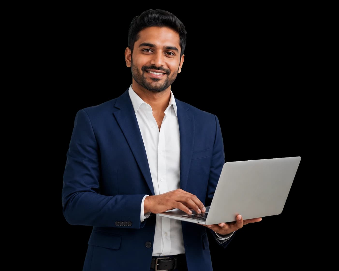 Travel professional working with a laptop